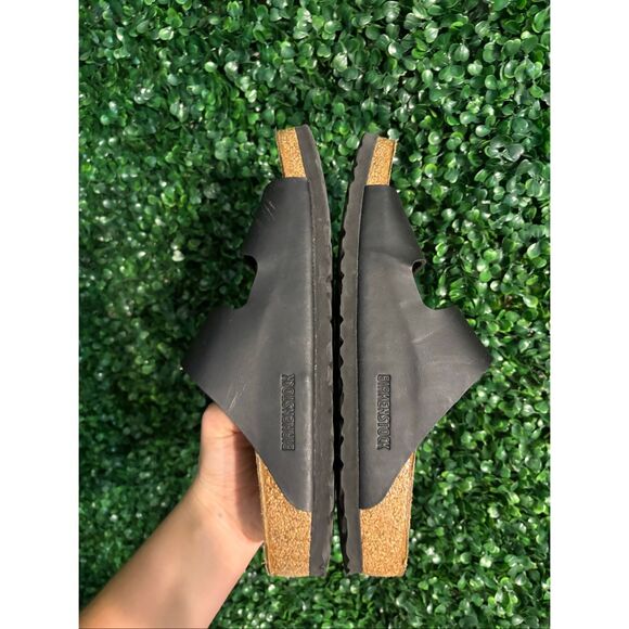 Birkenstock Black Leather Arizona Sandals Size 40/9.5 - Picture 3 of 4